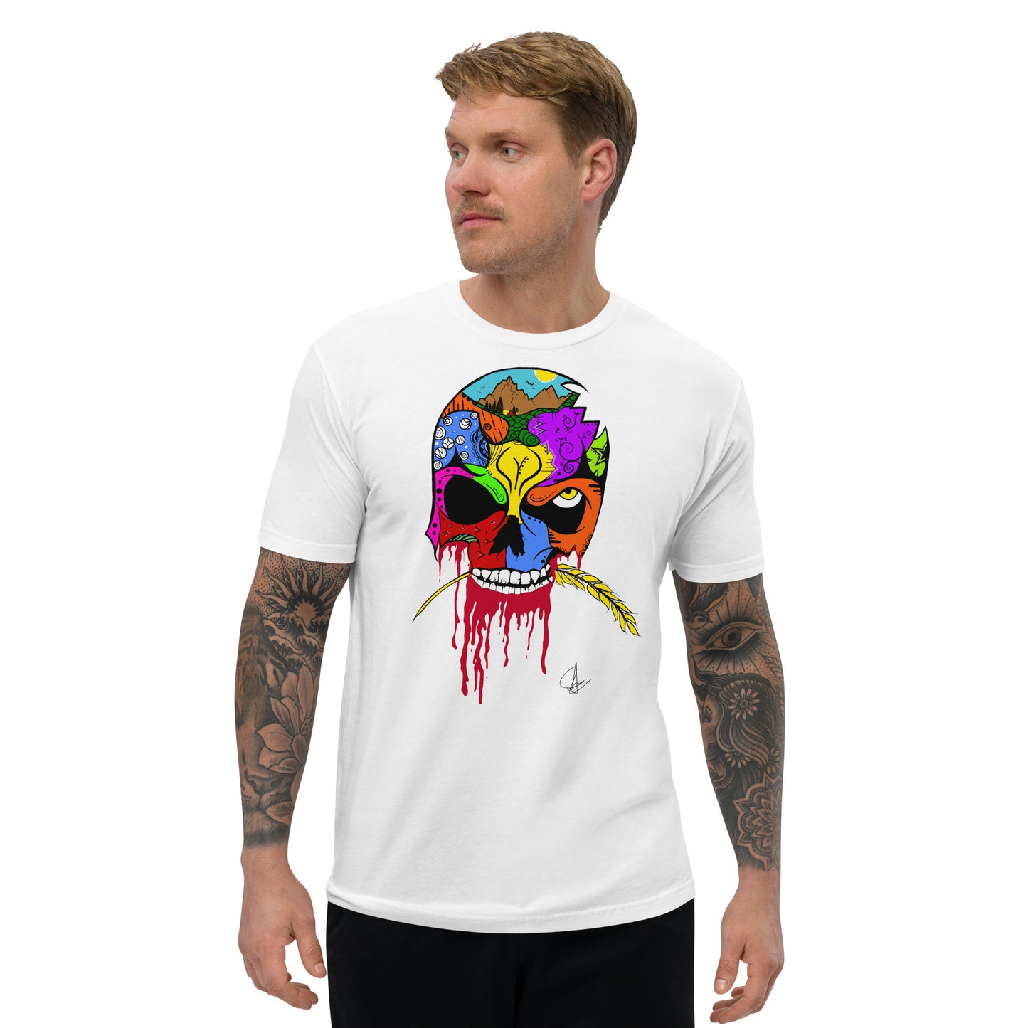 Wheat Skull -  Short Sleeve T-shirt