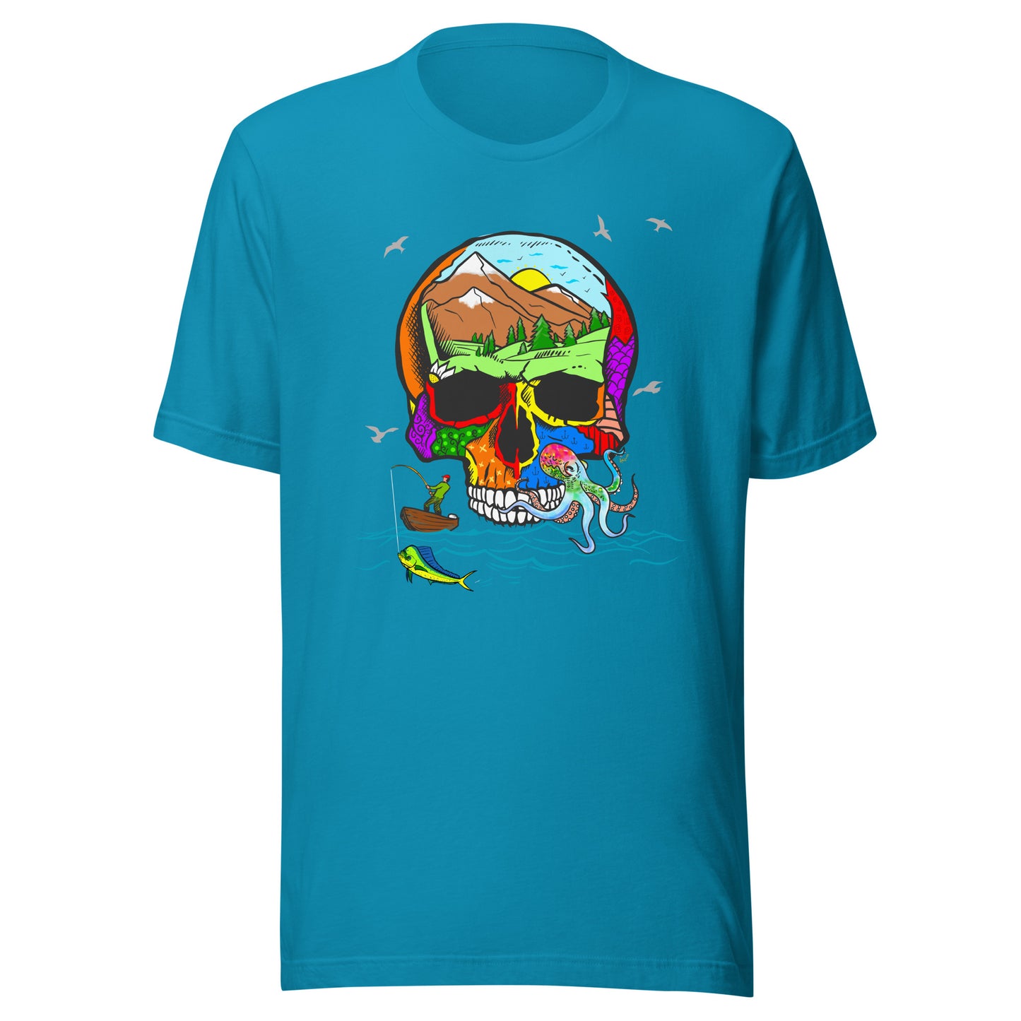 Fishing Skull - Unisex t-shirt