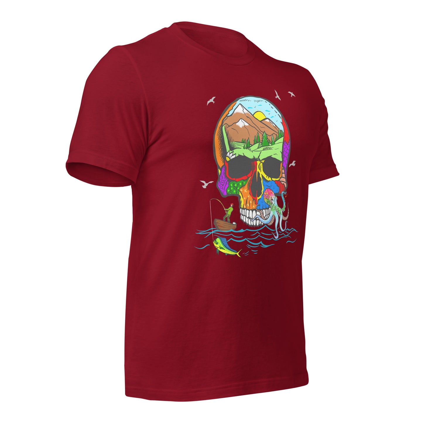 Fishing Skull - Unisex t-shirt